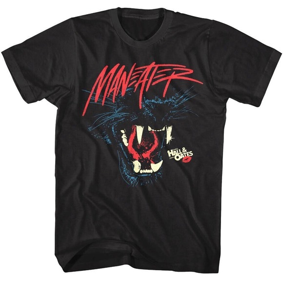 Hall  Oates Maneater Panther Retro T Shirt - Picture 1 of 4